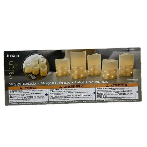 Fusion Fairy Light Multifunction Remote Control LED Candles, Silver (5 Count)