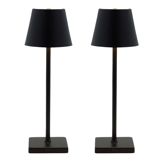 Mikasa Rechargeable 14-inch LED Lamps with Touch Control, Set of 2