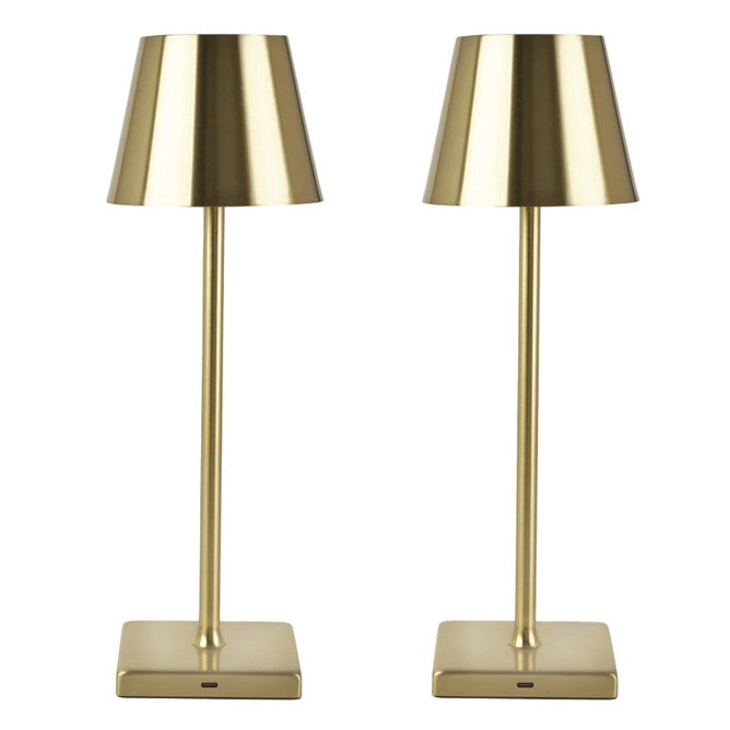 Mikasa Rechargeable 14-inch LED Lamps with Touch Control, Set of 2