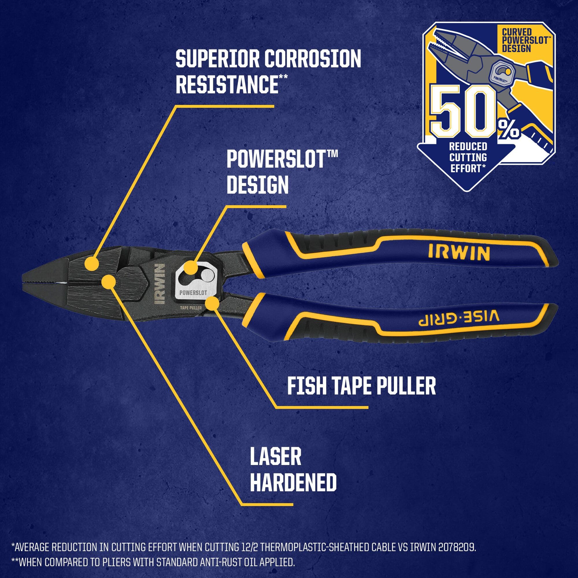 IRWIN POWERSLOT Pliers, High Leverage Lineman's 9.5