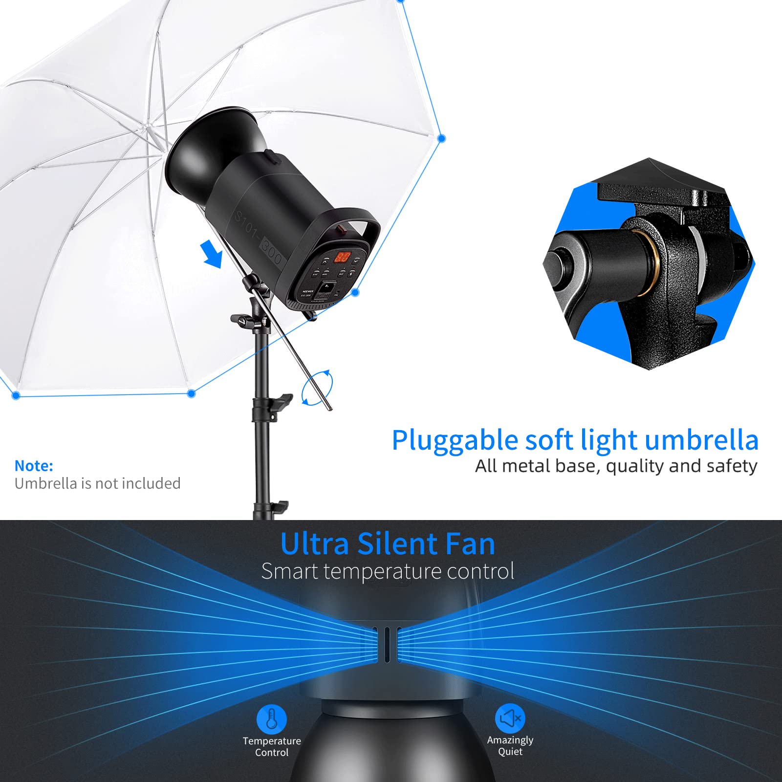 Neewer 2 packs of S101 300W Monolight Photo Studio Strobe Flash Lighting Kit