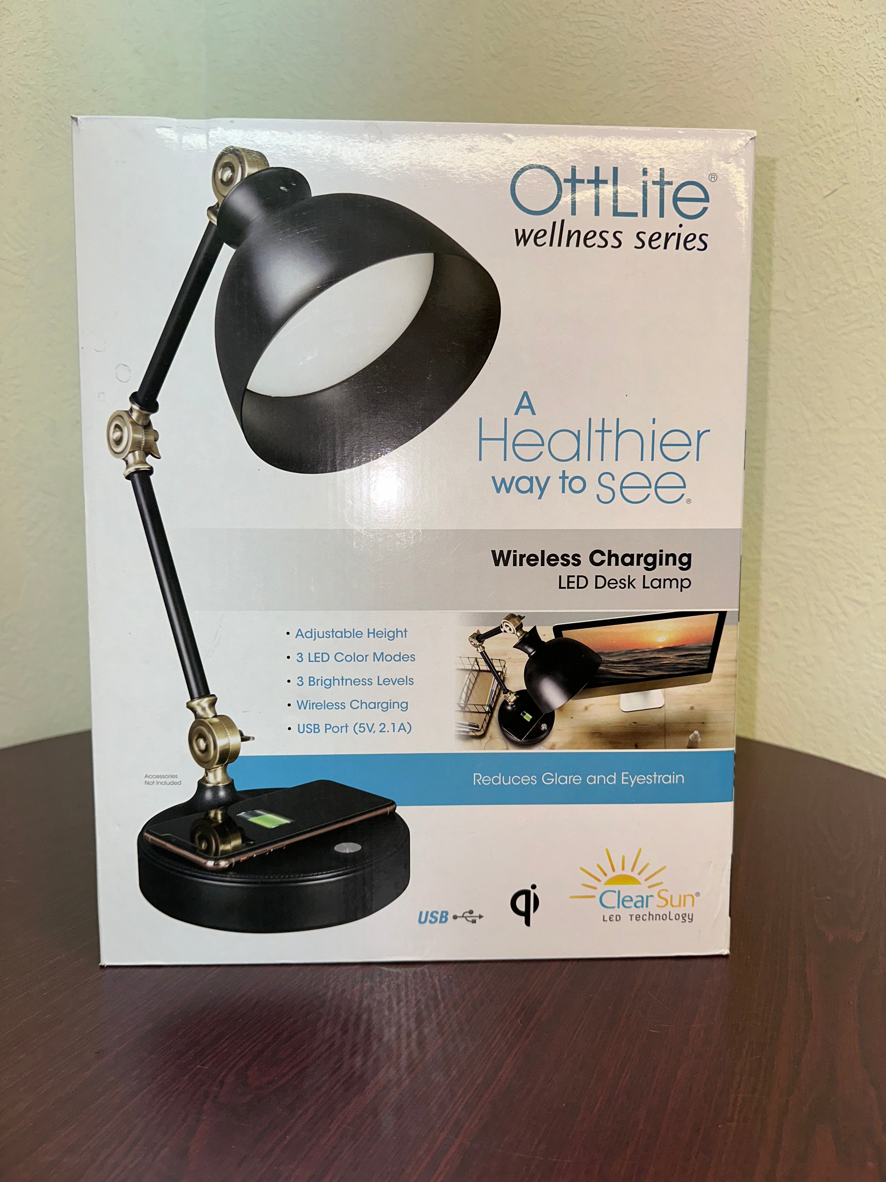 OttLite Wireless Charging LED Desk Lamp