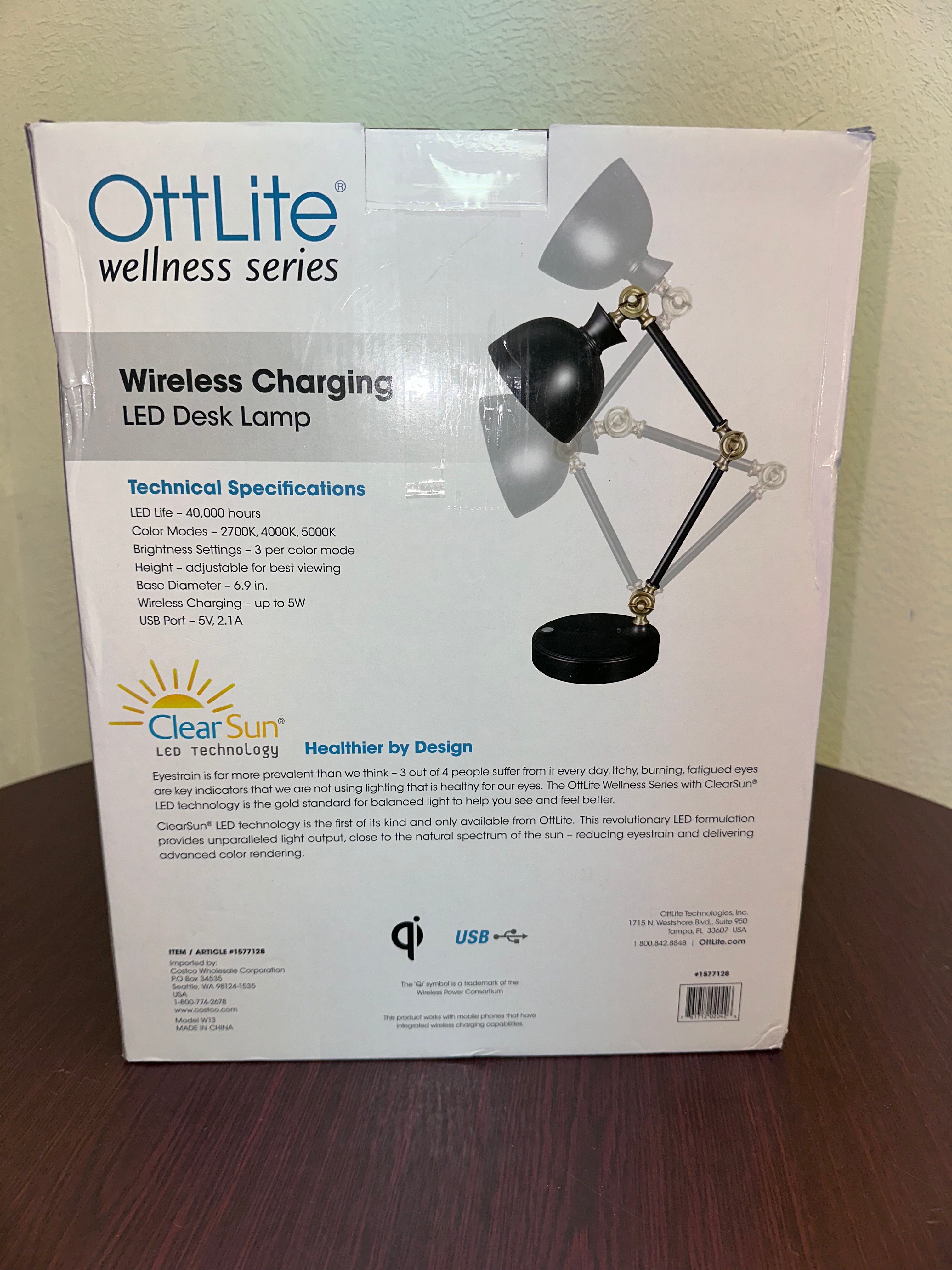 OttLite Wireless Charging LED Desk Lamp